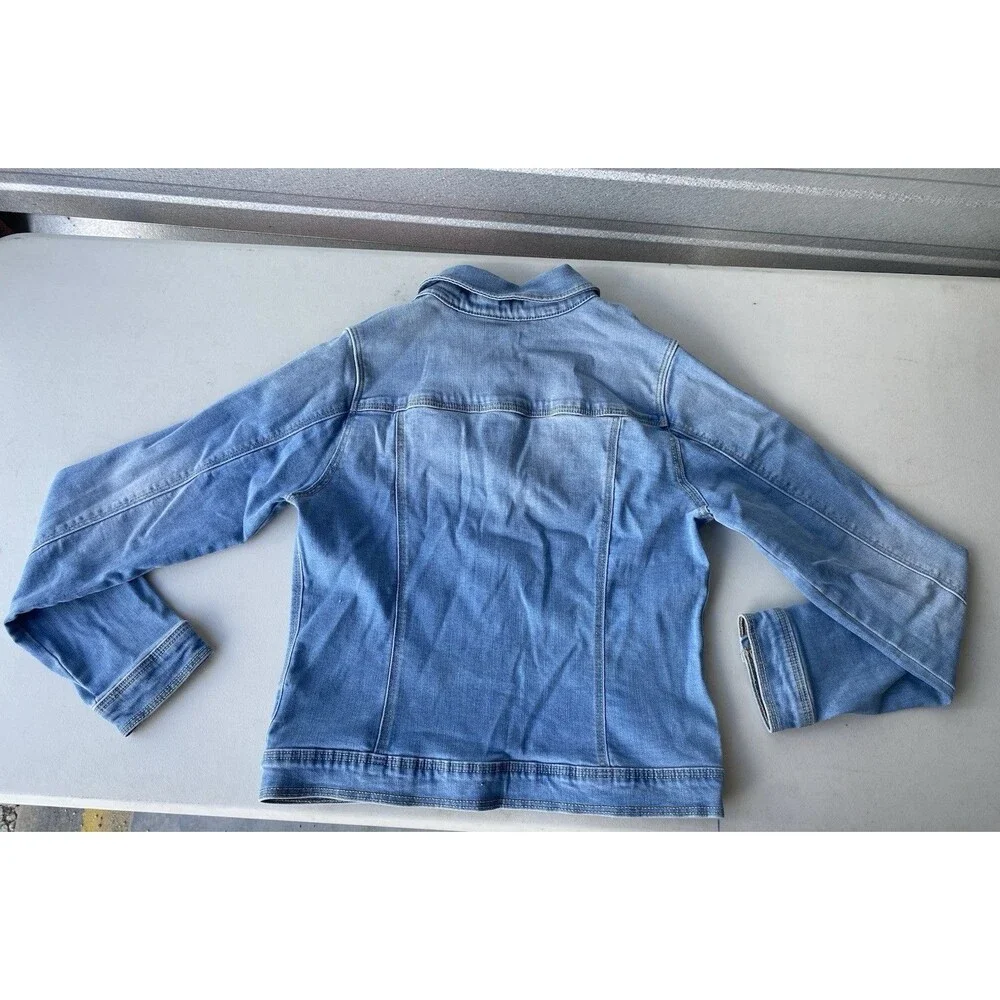 Cat & Jack Denim Jean Jacket Kids XL 14/16 Medium Wash Blue Trucker Snap Front.